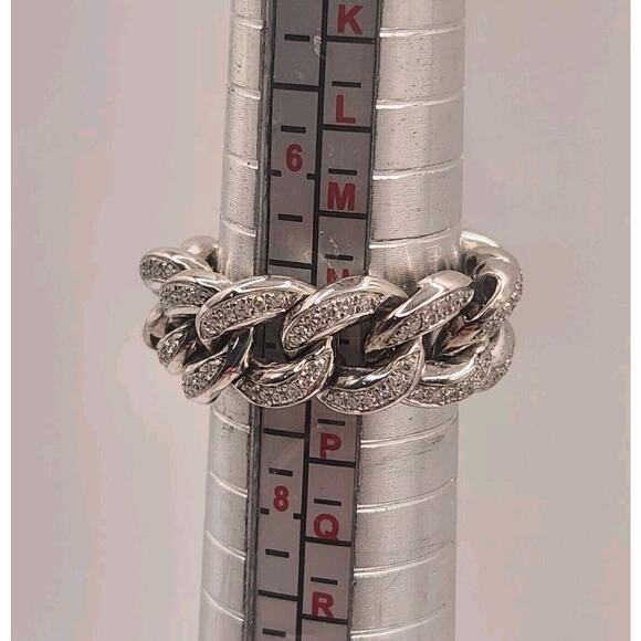 10k White Gold Diamond Icing Flexible Ring - Picture 6 of 6